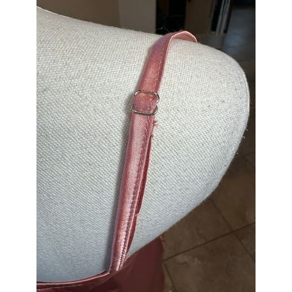 NWT Ruched Blush Satin Mini Slip Dress SZ 10 Tall Elegant Coquette Office Siren - Picture 8 of 16
